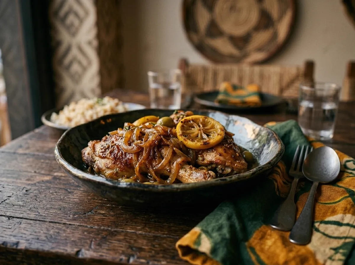 Yassa poulet aux oignons confits et citron